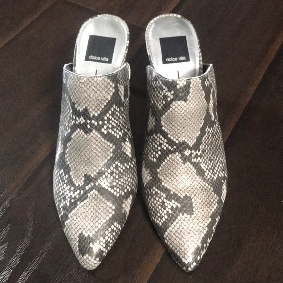 Dolce Vita Shoes - Dolce Vita Cinda Snake Print Heeled Mules sz 9